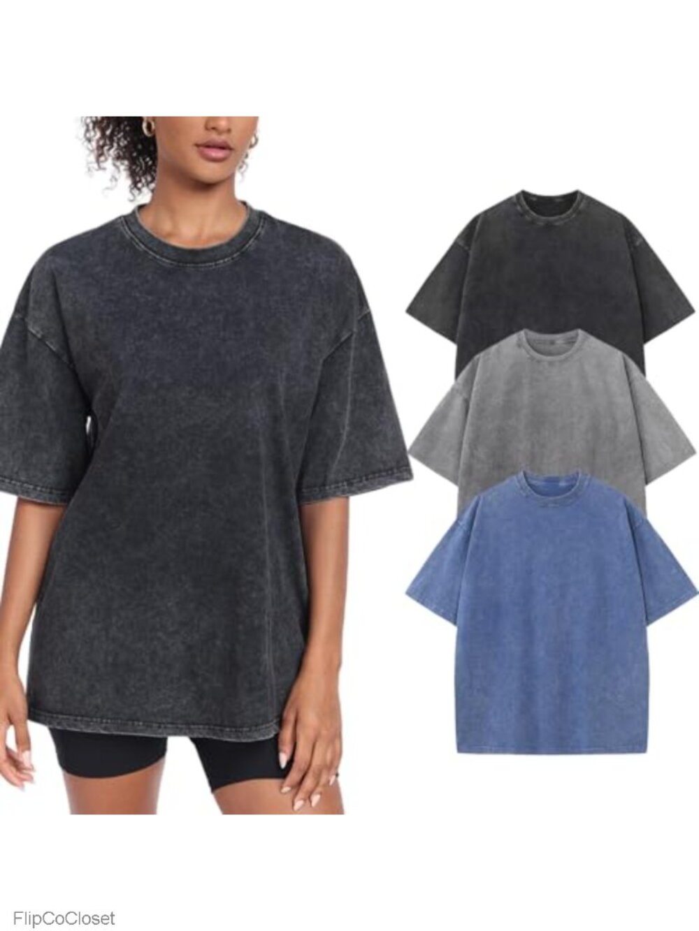 Womens Oversized Vintage Cotton T-Shirt Short Sleeve Baggy Boyfriend Tee